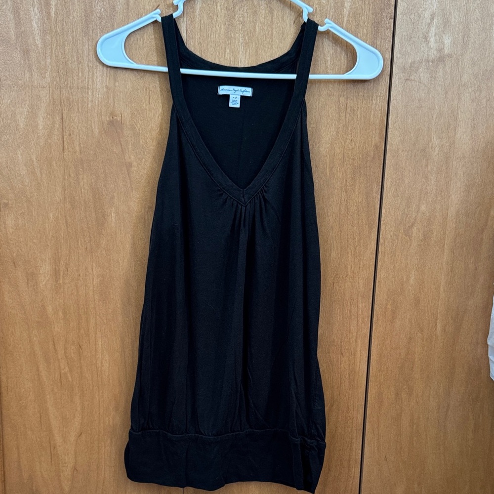 American Eagle Outfitters Black V-Neck Tank Top